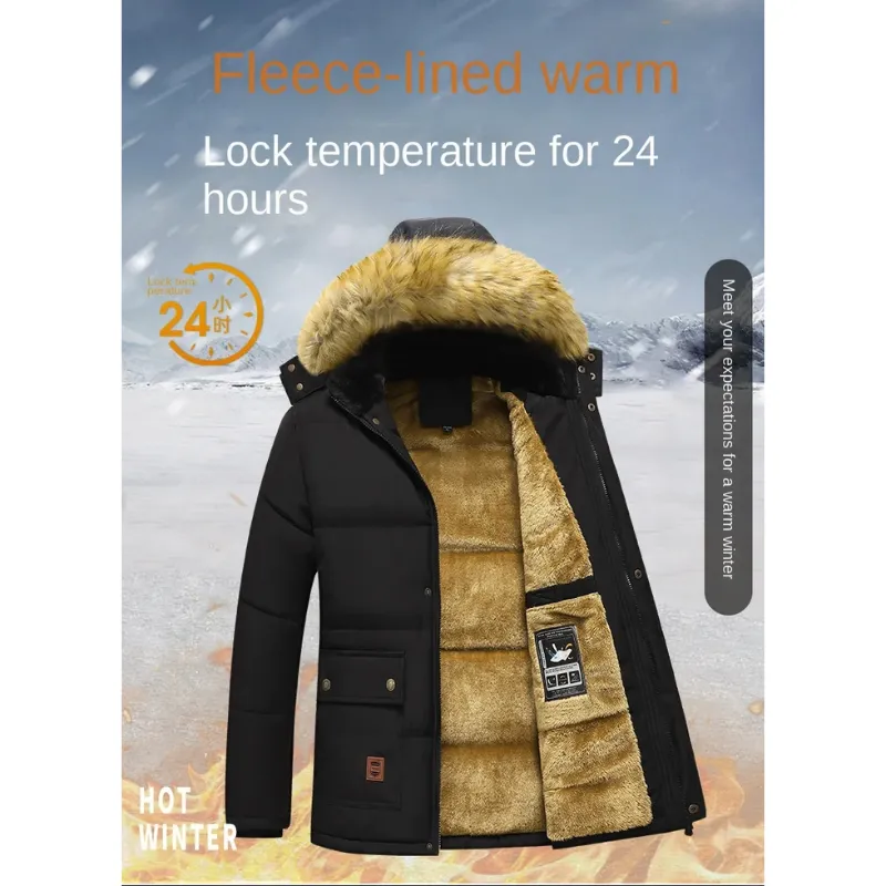 Frostex - Parka Winterjas Heren – Warm Gevoerd met Afneembare Capuchon