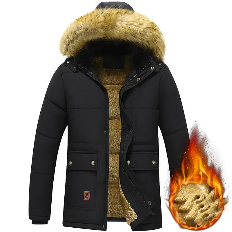 Frostex - Parka Winterjas Heren – Warm Gevoerd met Afneembare Capuchon