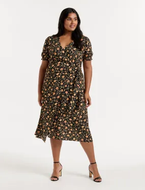 Hallie Curve Sarong Midi Dress