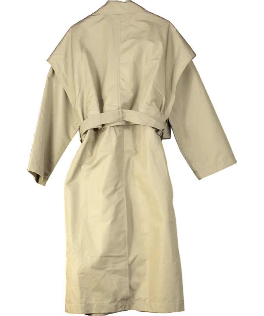 H&M Green Light Khaki Maxi Trench Coat UK XL