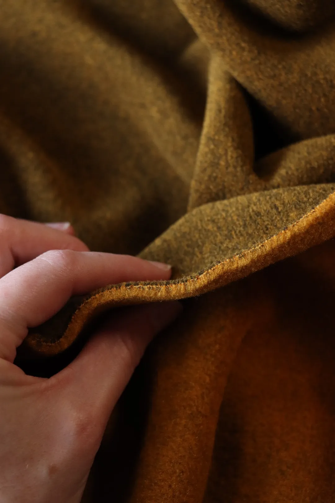 Heathered Dark Ochre Polartec Thermal Pro Double Sided Fleece