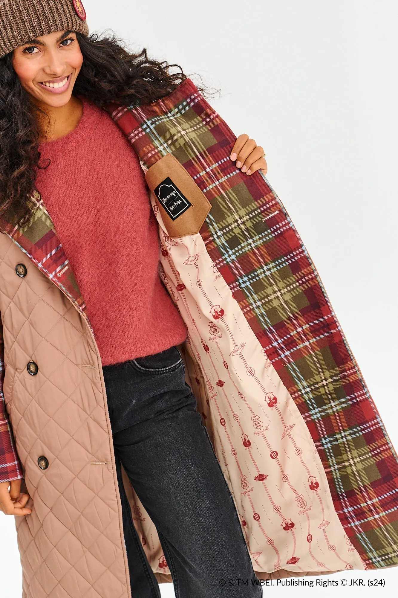 Hogwarts Journey quilted trench coat