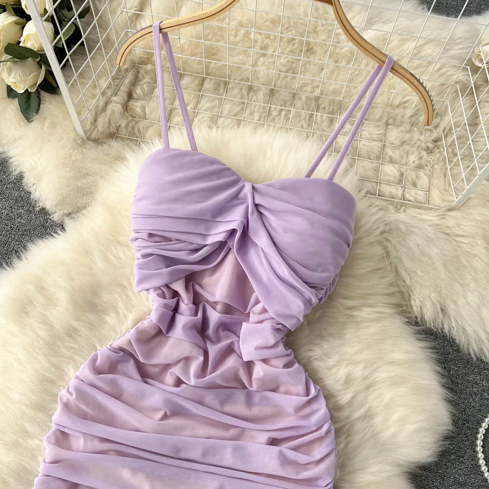 Hottie Pleated Drawstring Slip Dress