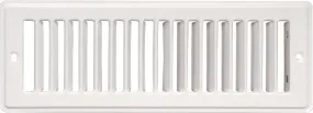 Imperial RG1280A Toe Space Grille, 4 in L, 10 in W, Steel, White :EA: QUANTITY: 1