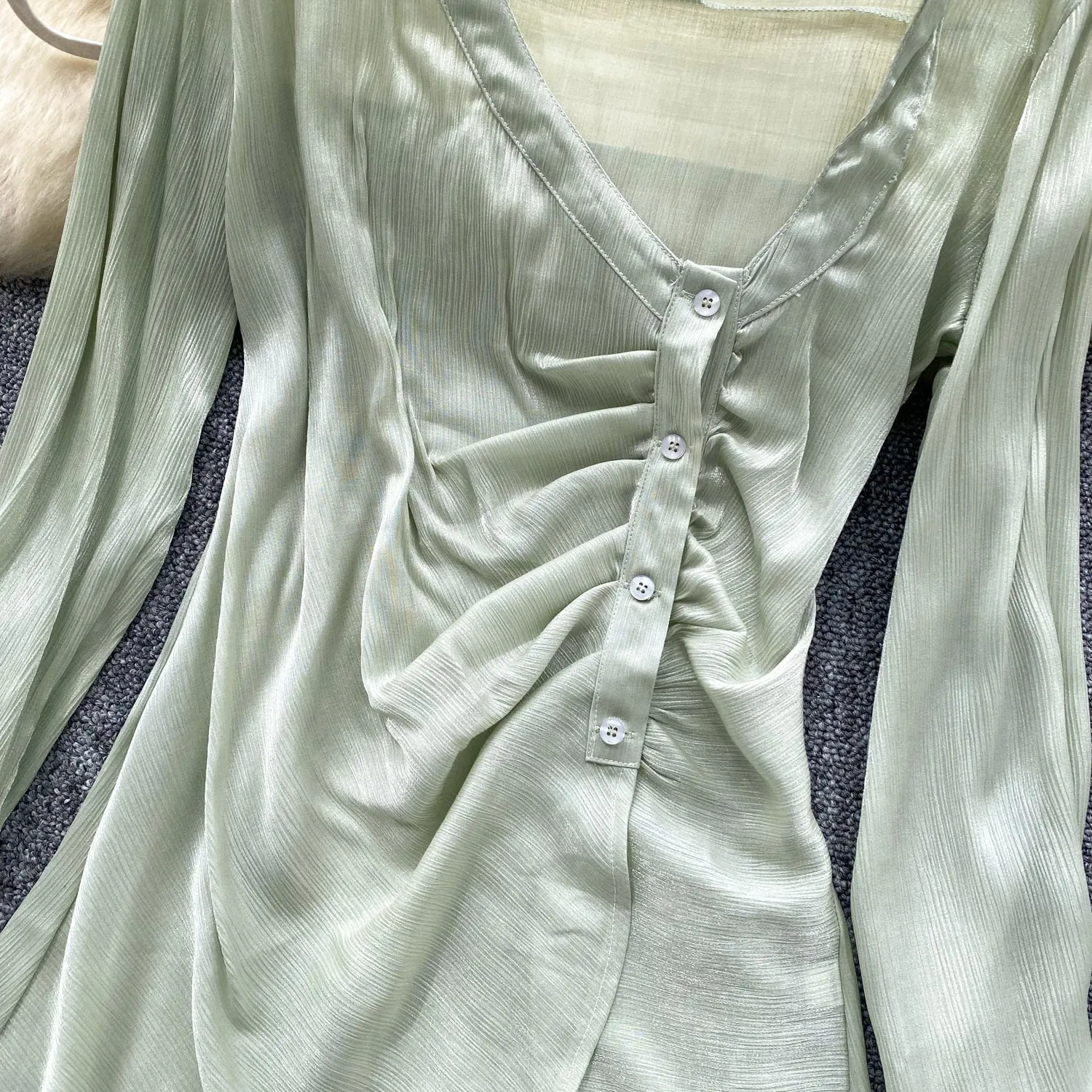 Irregular Design Gown&Slip Dress 2Pcs