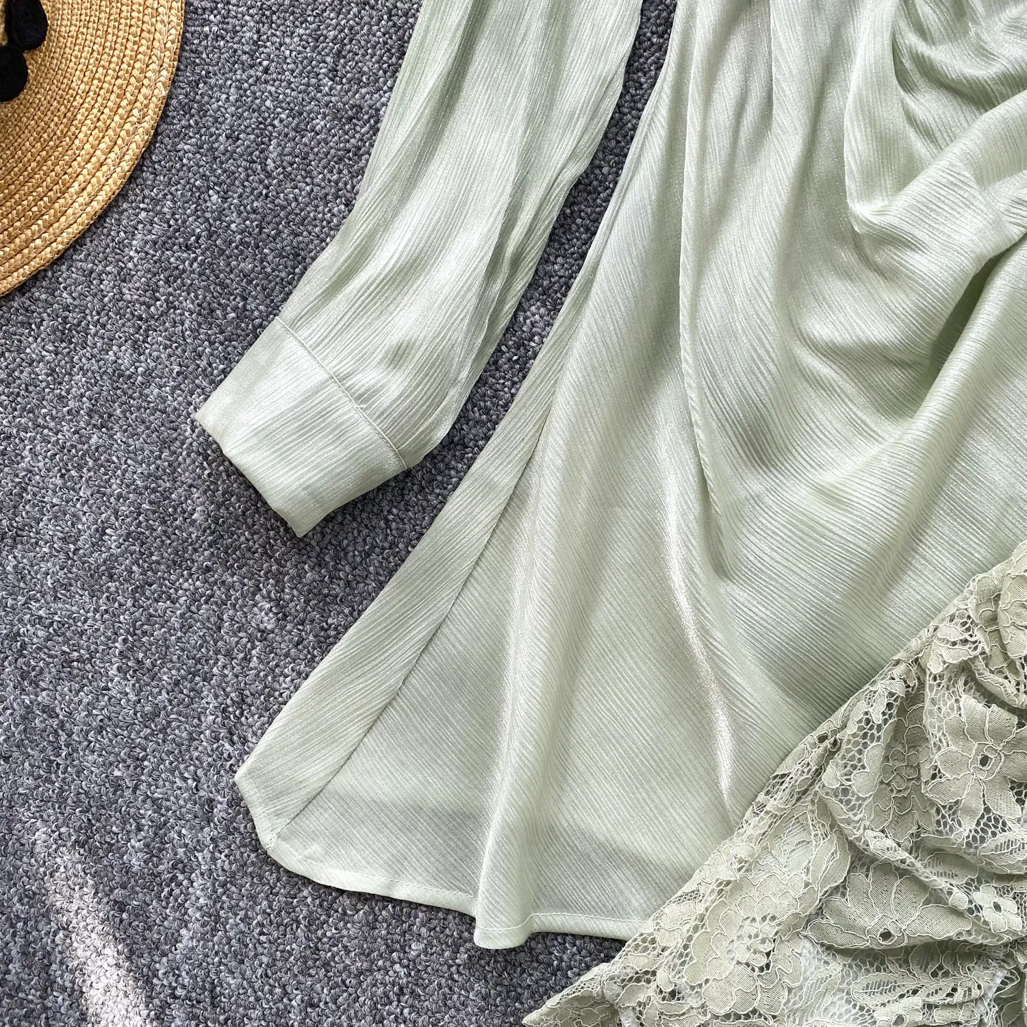 Irregular Design Gown&Slip Dress 2Pcs