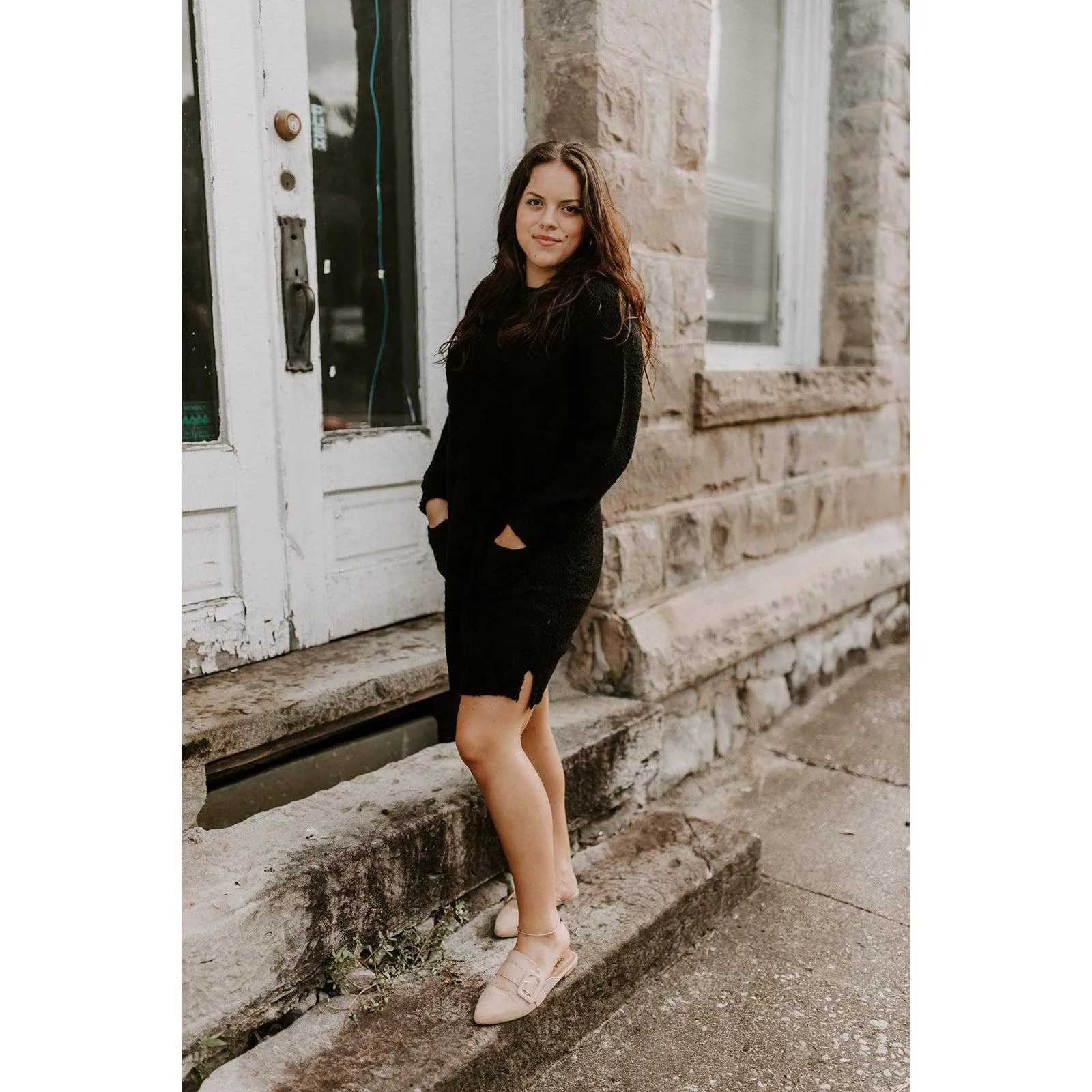 Jordy Black Sweater Dress