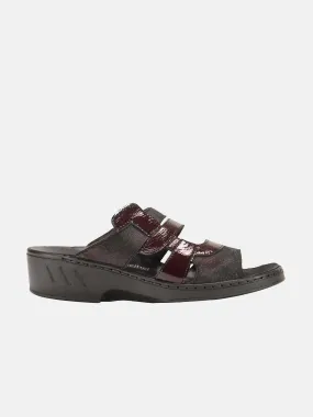Josef Seibel Women's Patent Strap Slider Leather Sandals