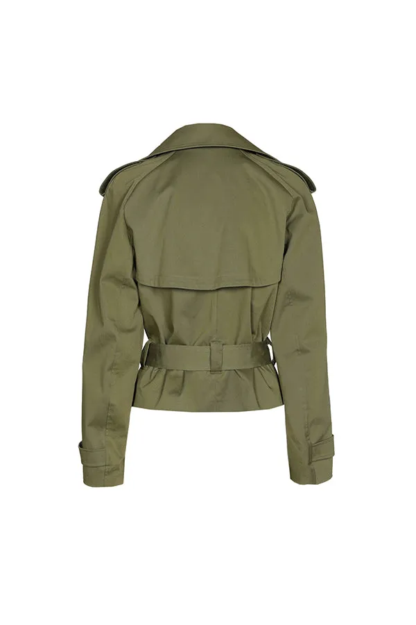 KHAKI TRENCH LIKE JACKET