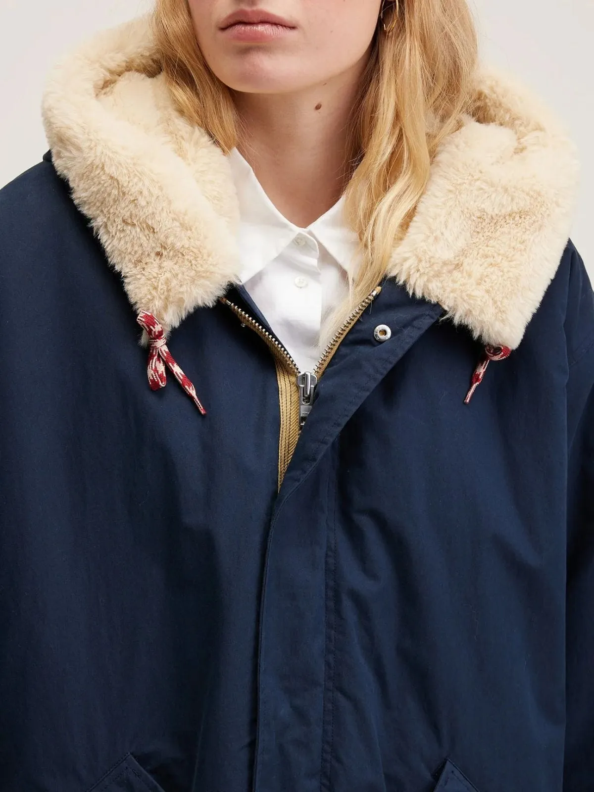 Laos Navy Faux Fur Lined Parka