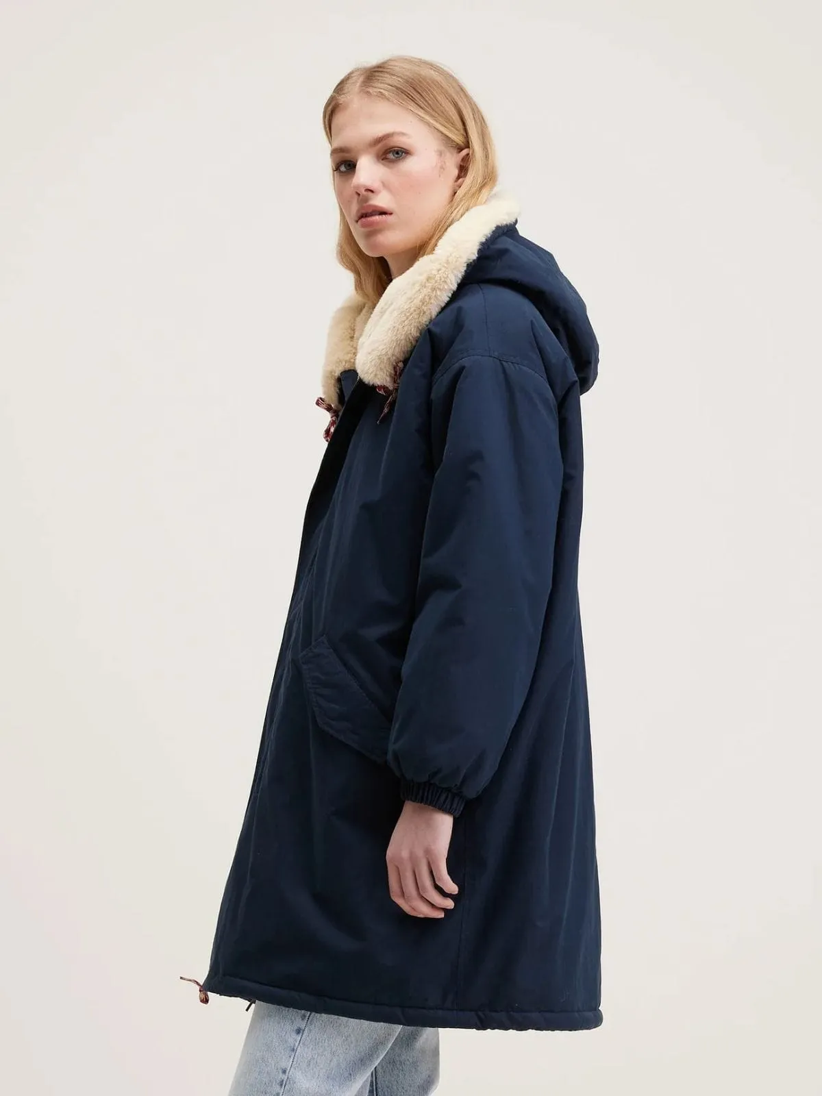 Laos Navy Faux Fur Lined Parka