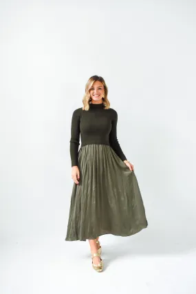 Layered Luxe Sweater Combo Dress