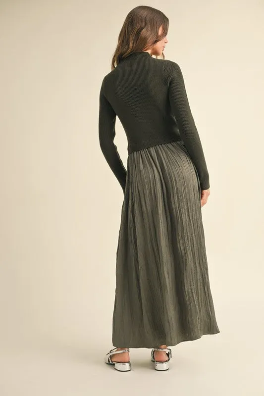 Layered Luxe Sweater Combo Dress