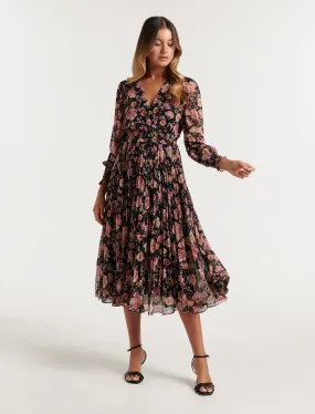 Leighton Petite Pleated Midi Dress