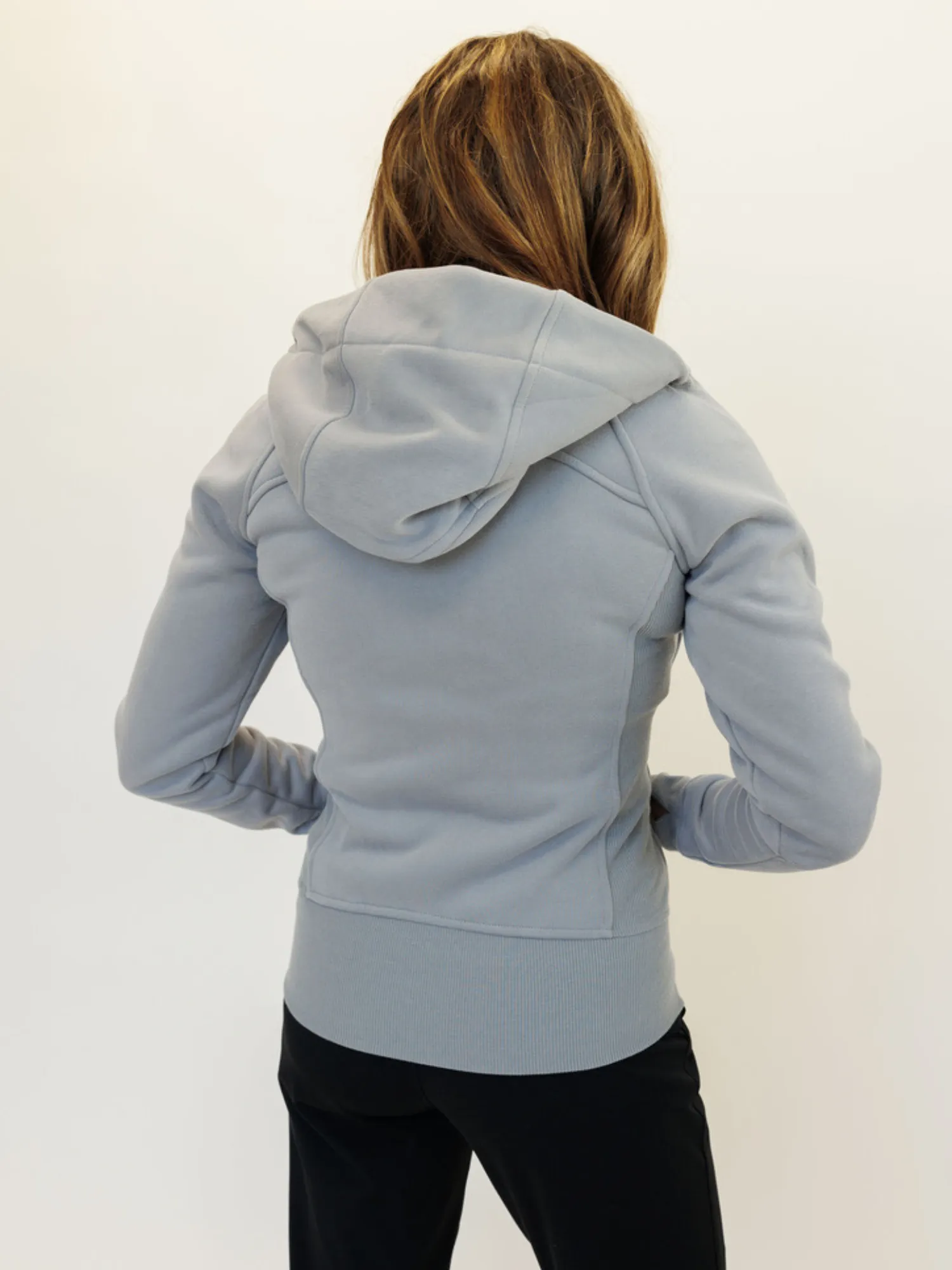 Light Gray "Rachel" Fleece Lined Full Zip Hoodie