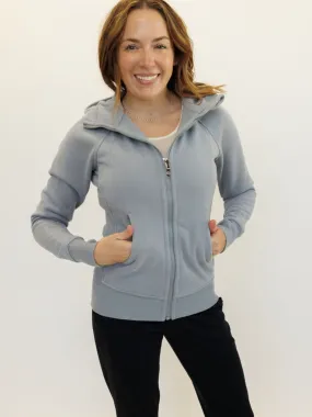Light Gray "Rachel" Fleece Lined Full Zip Hoodie