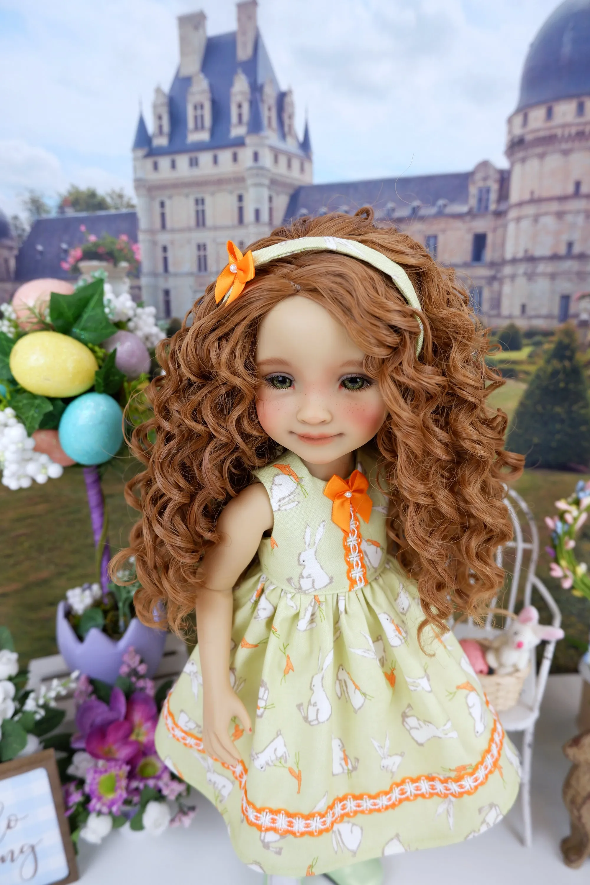 Little Garden Bunny - dress and sweater with shoes for Ruby Red Fashion Friends doll