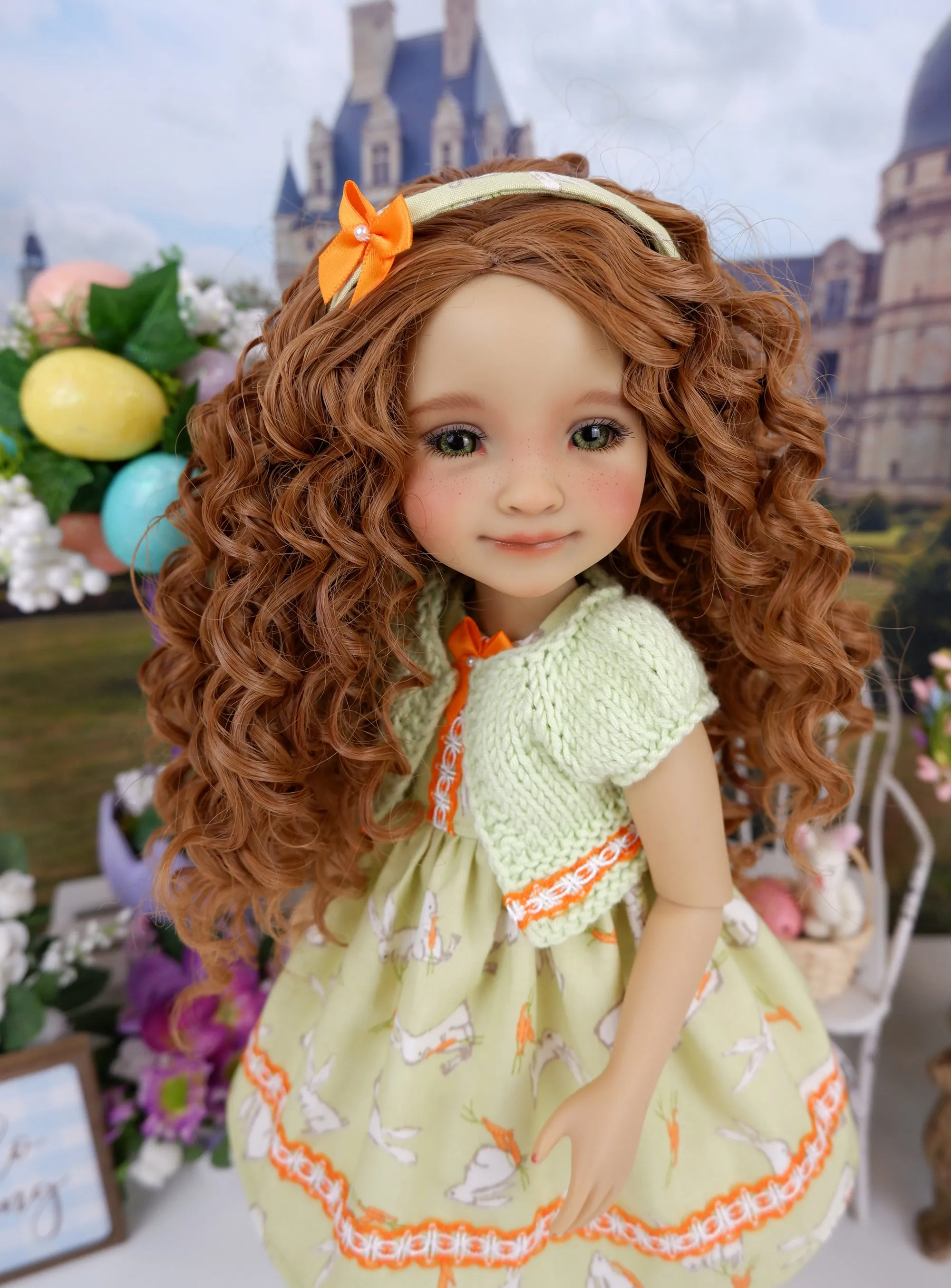 Little Garden Bunny - dress and sweater with shoes for Ruby Red Fashion Friends doll