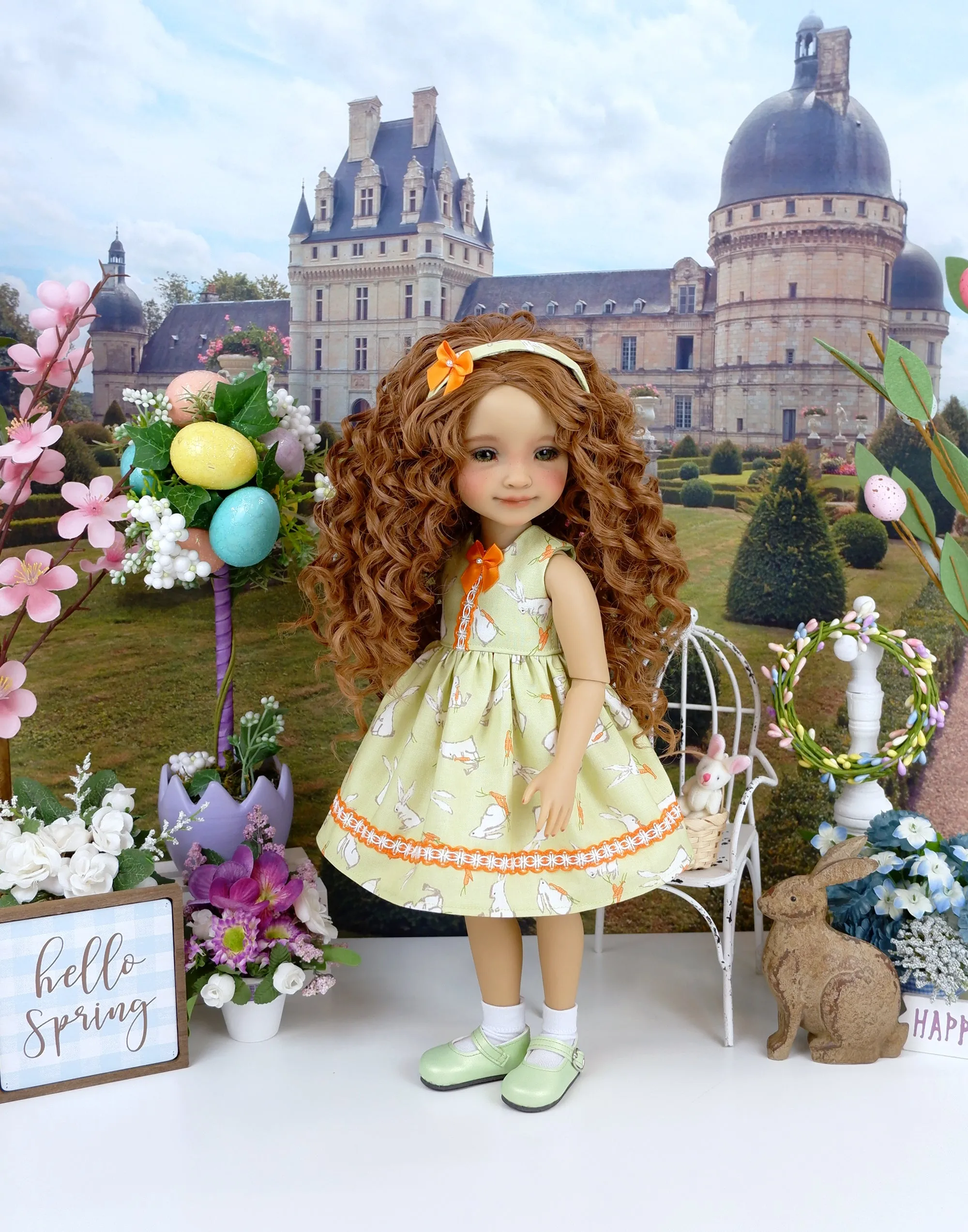 Little Garden Bunny - dress and sweater with shoes for Ruby Red Fashion Friends doll