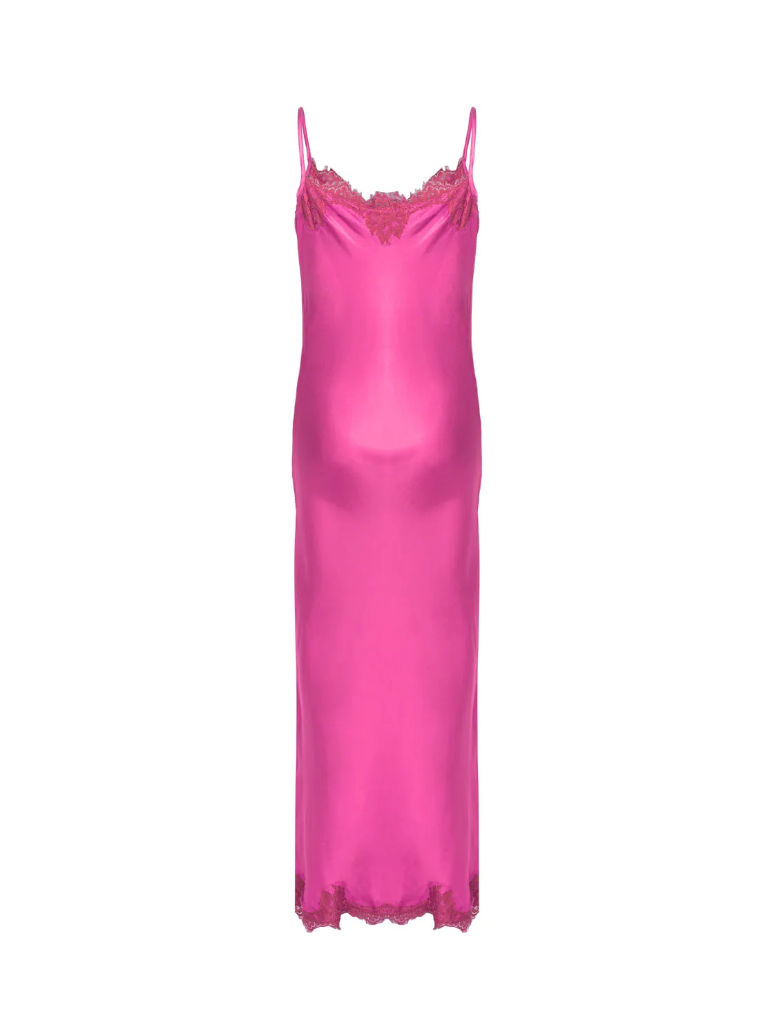 Long Slip Dress   Lace - Pink
