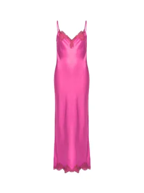 Long Slip Dress   Lace - Pink