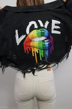 Love Pride Jean Jacket | Black
