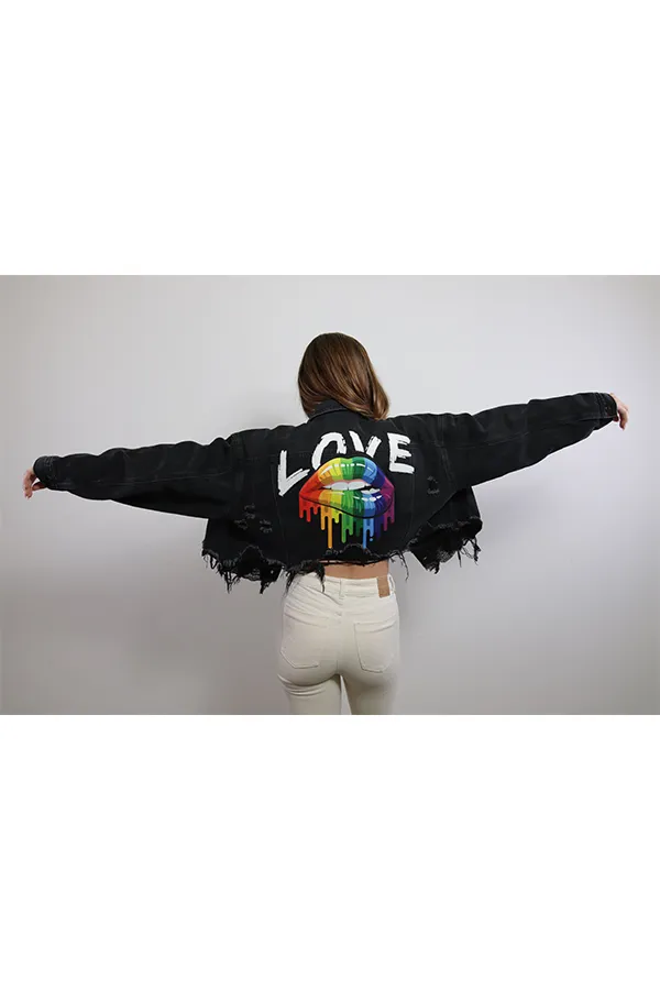 Love Pride Jean Jacket | Black