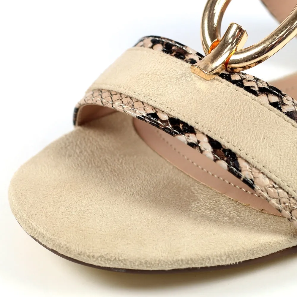 Lunar Fleur ladies Backless Snake Trim Sandal
