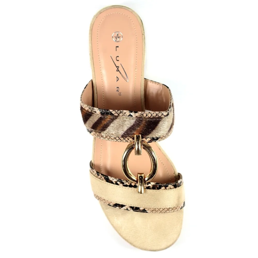 Lunar Fleur ladies Backless Snake Trim Sandal