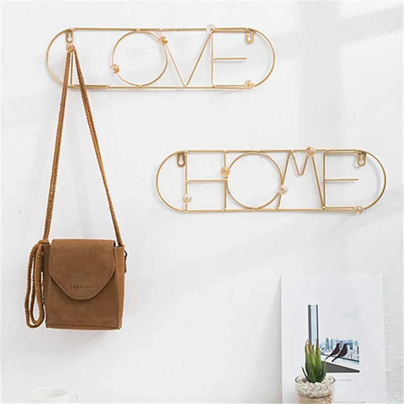 Metal Golden Hook Wall 
