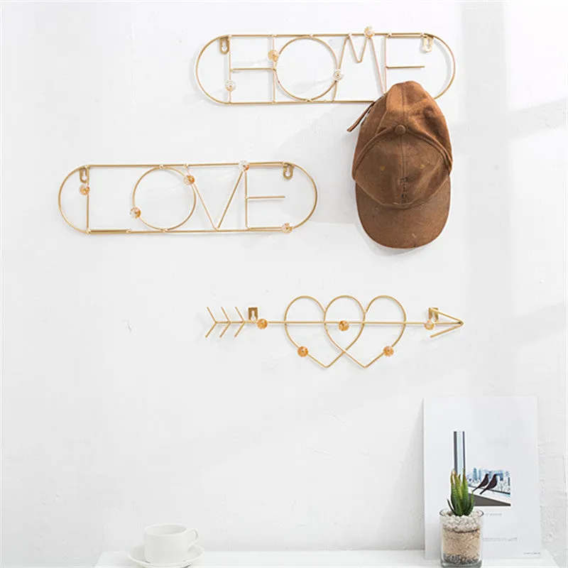 Metal Golden Hook Wall 