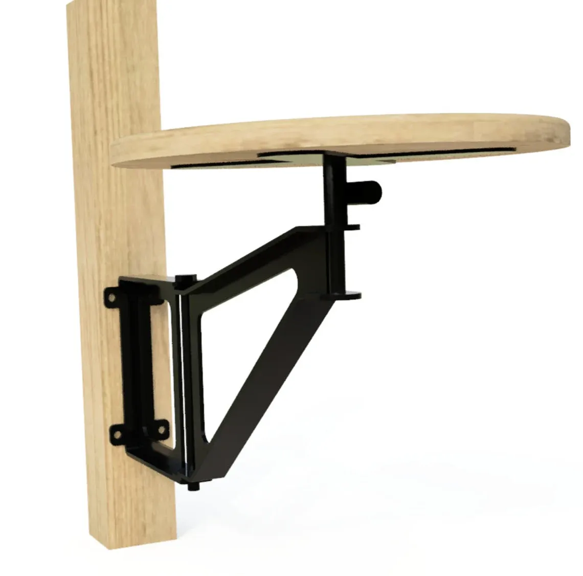 Metal Swing Away Bar Stool With Wooden Seat - Round Seat or Tractor Seat - 12.5" Swing Arm - Open Design - Minimalist