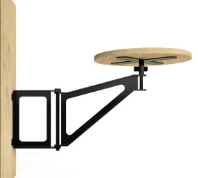 Metal Swing Away Bar Stool With Wooden Seat - Round Seat or Tractor Seat - 12.5" Swing Arm - Open Design - Minimalist