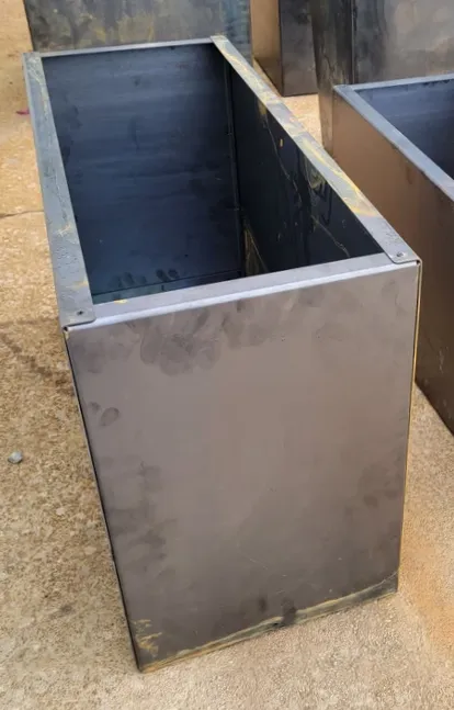 Metal Trough Planter - 30" x 12" x 18" Large Rectangular Planter - 18" Deep Perennial Planter Pot - Raw Steel Will Develop Natural Rusty Patina - Minimalist