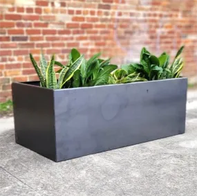 Metal Trough Planter - 48" x 24" x 18" Giant Rectangular Planter - Perennial Planter Pot - Raw Steel Will Develop Natural Rust Patina - Minimalist