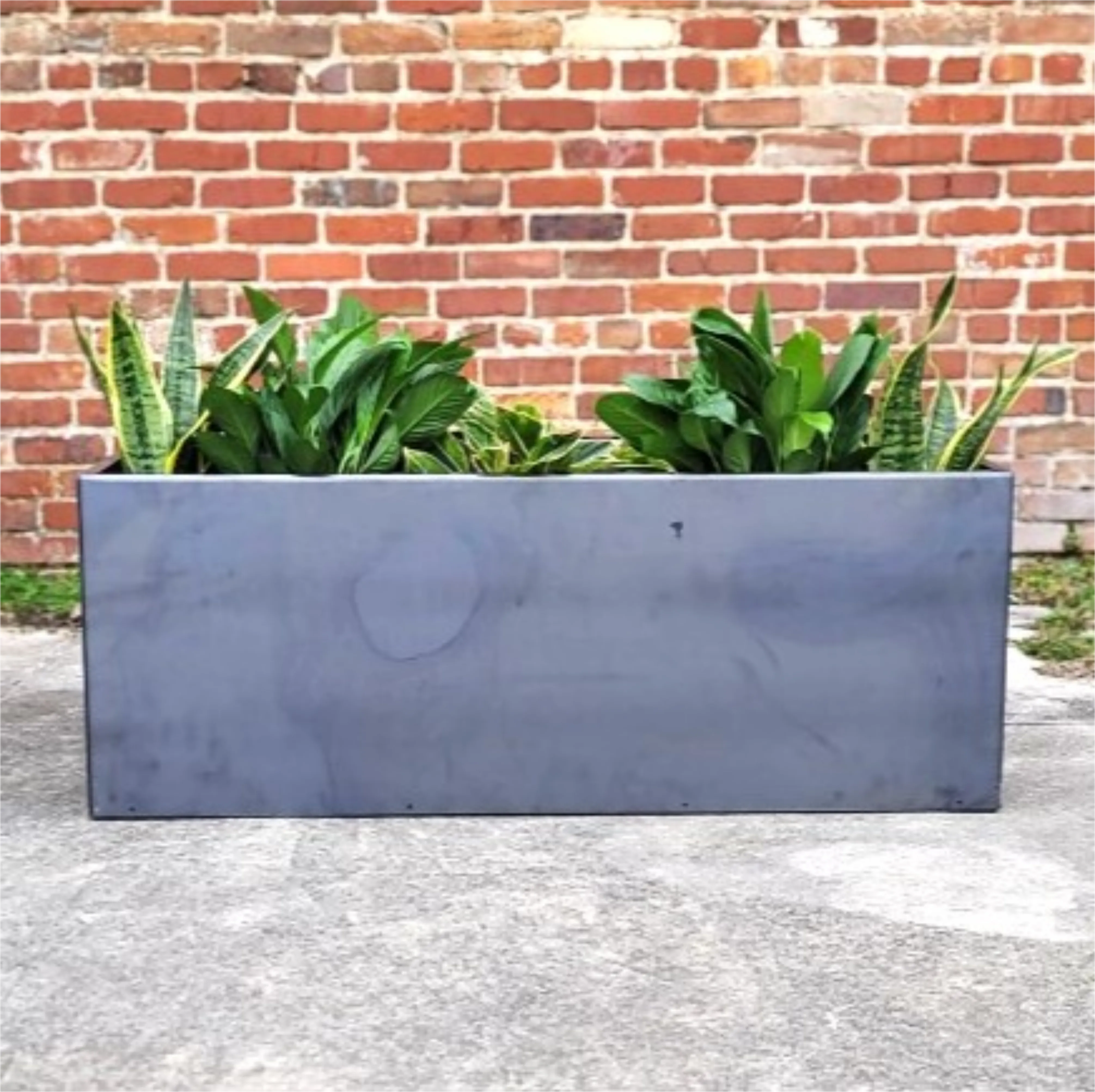 Metal Trough Planter - 48" x 24" x 18" Giant Rectangular Planter - Perennial Planter Pot - Raw Steel Will Develop Natural Rust Patina - Minimalist