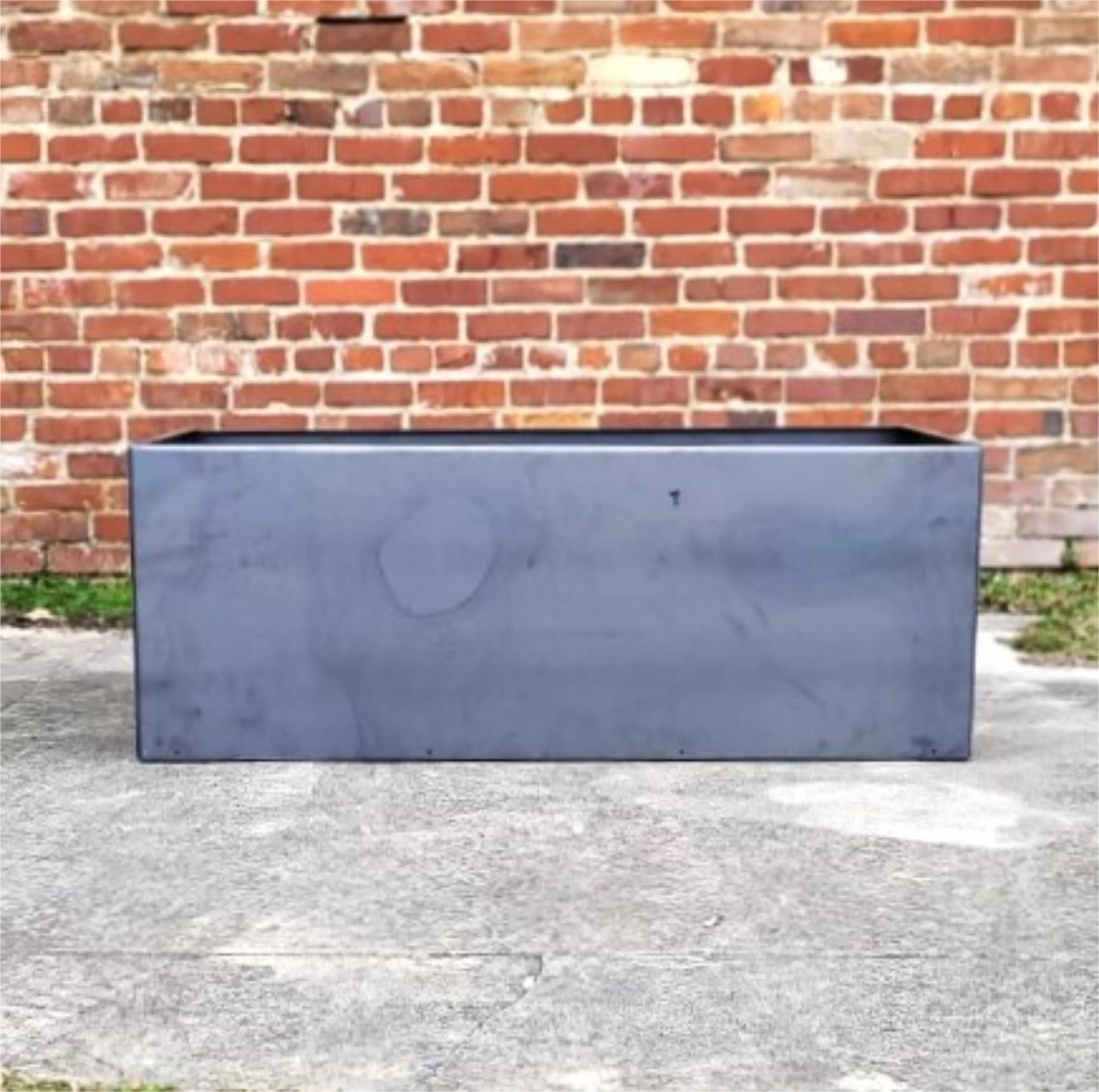 Metal Trough Planter - 48" x 24" x 18" Giant Rectangular Planter - Perennial Planter Pot - Raw Steel Will Develop Natural Rust Patina - Minimalist