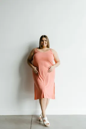 MIDI LENGTH SLIP DRESS IN CACTUS BLOSSOM