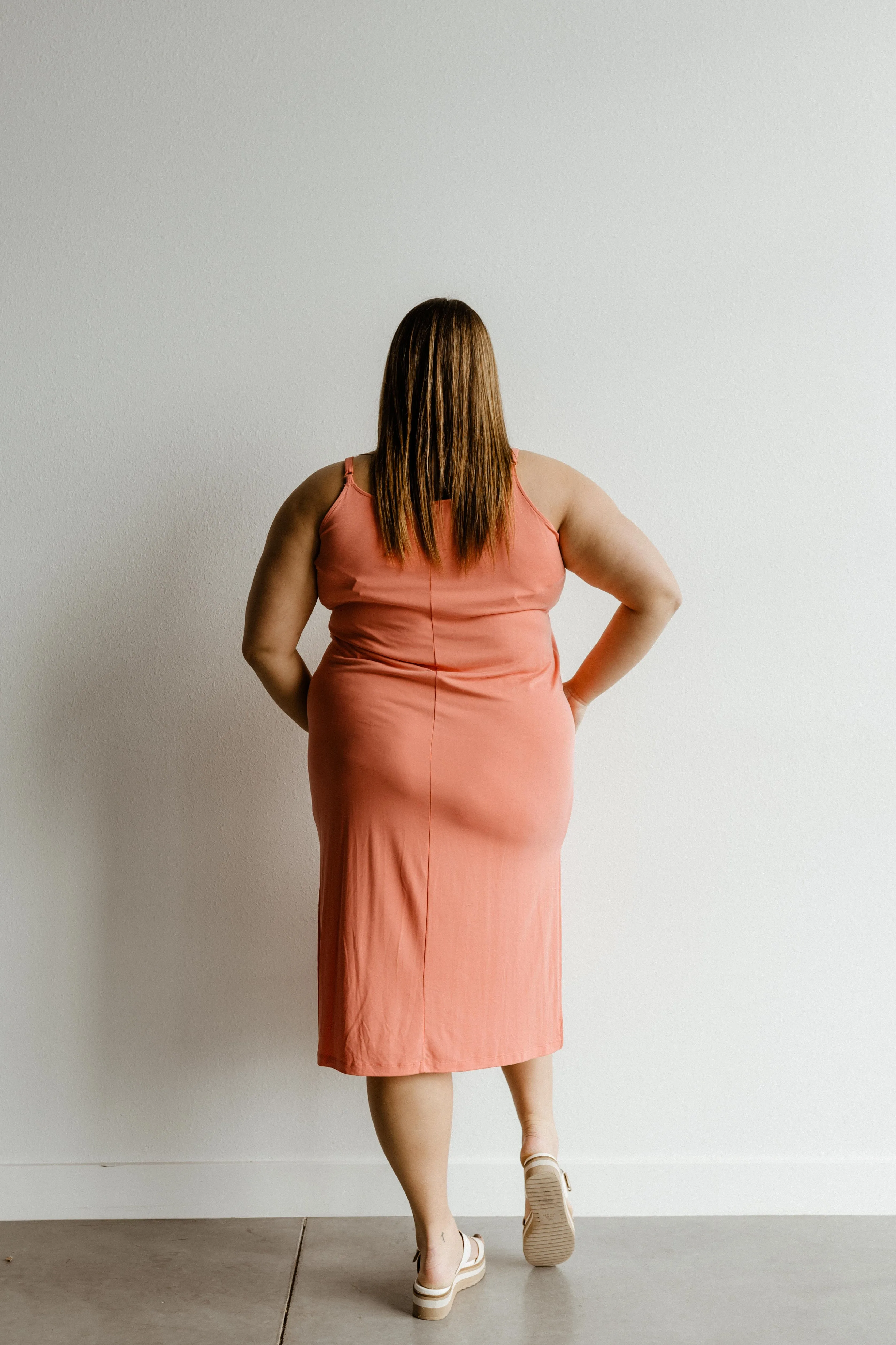 MIDI LENGTH SLIP DRESS IN CACTUS BLOSSOM