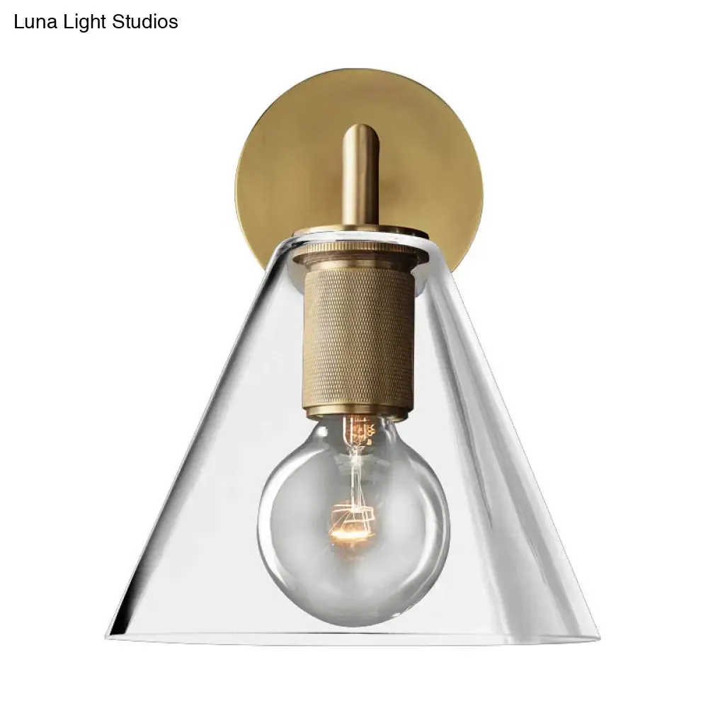 Minimalist Bronze Wall Sconce with Glass Shade Options
