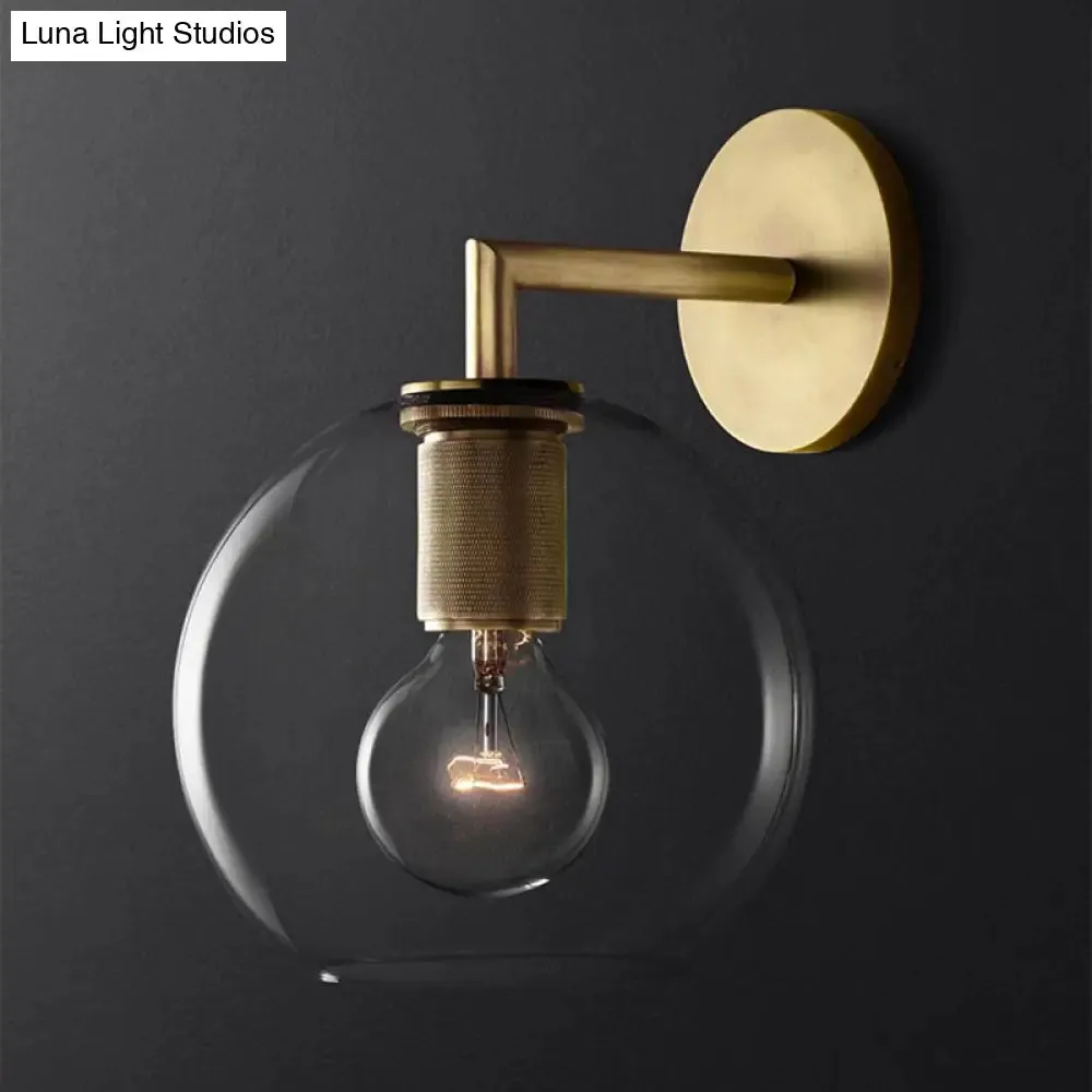 Minimalist Bronze Wall Sconce with Glass Shade Options