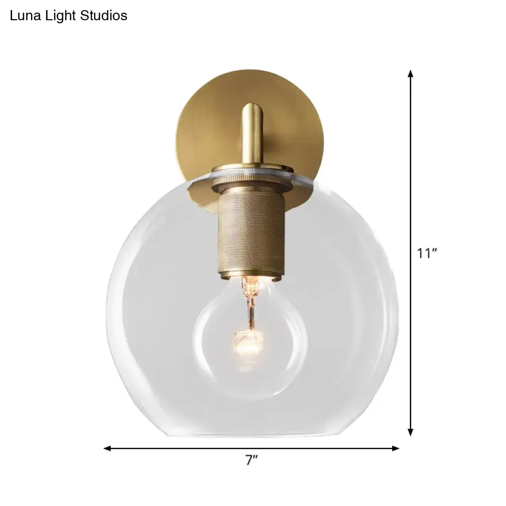 Minimalist Bronze Wall Sconce with Glass Shade Options