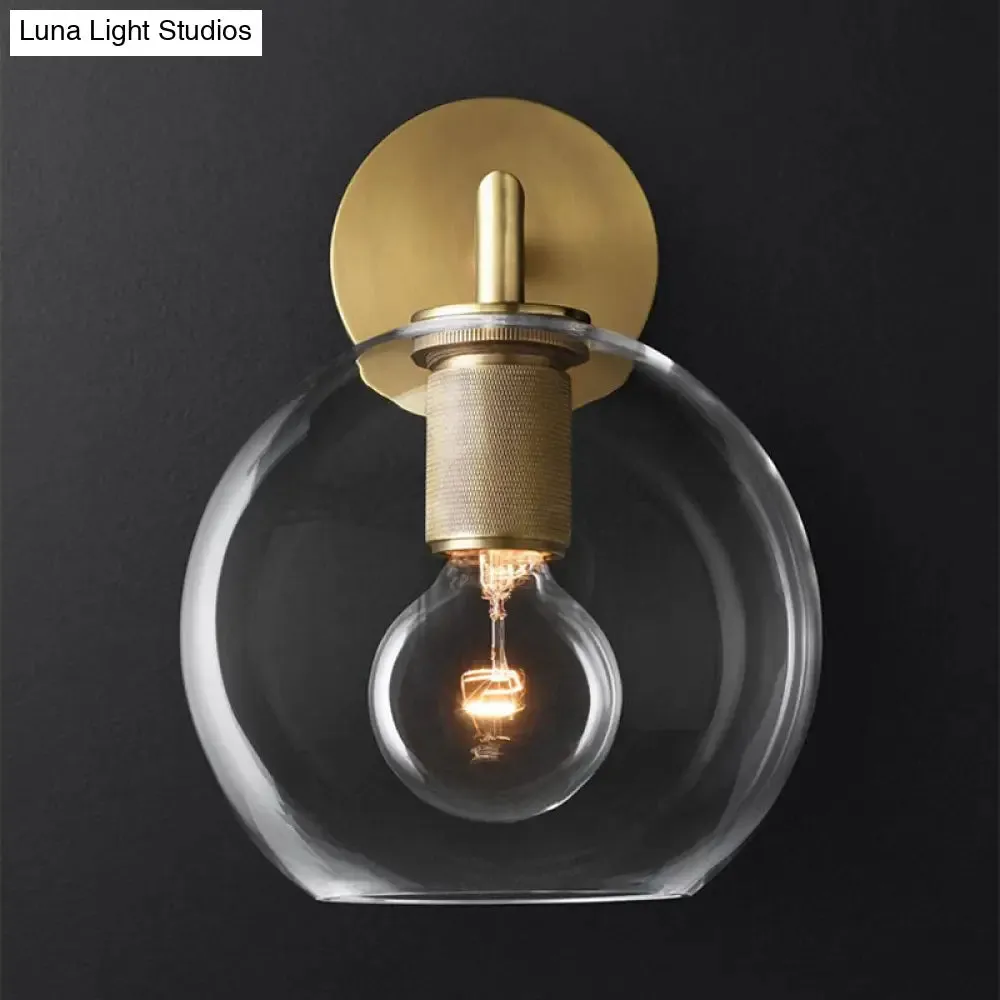 Minimalist Bronze Wall Sconce with Glass Shade Options