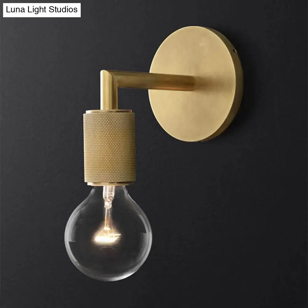 Minimalist Bronze Wall Sconce with Glass Shade Options