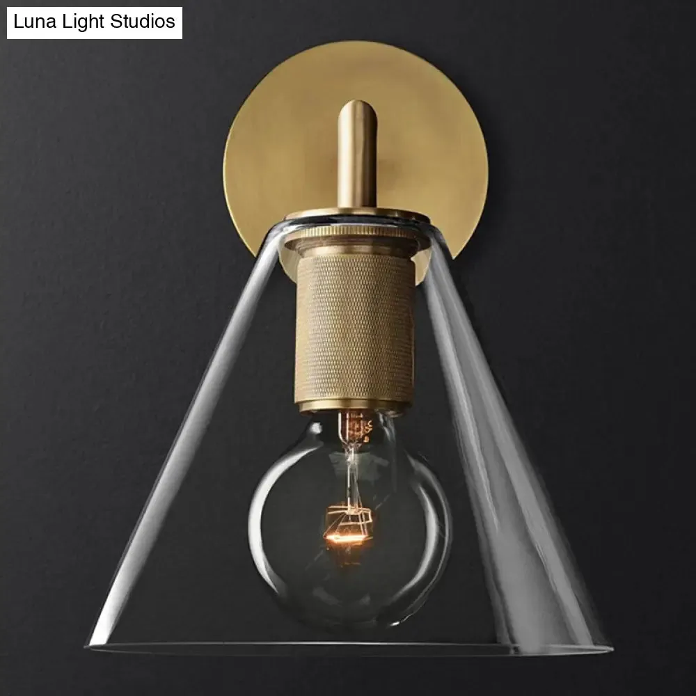 Minimalist Bronze Wall Sconce with Glass Shade Options