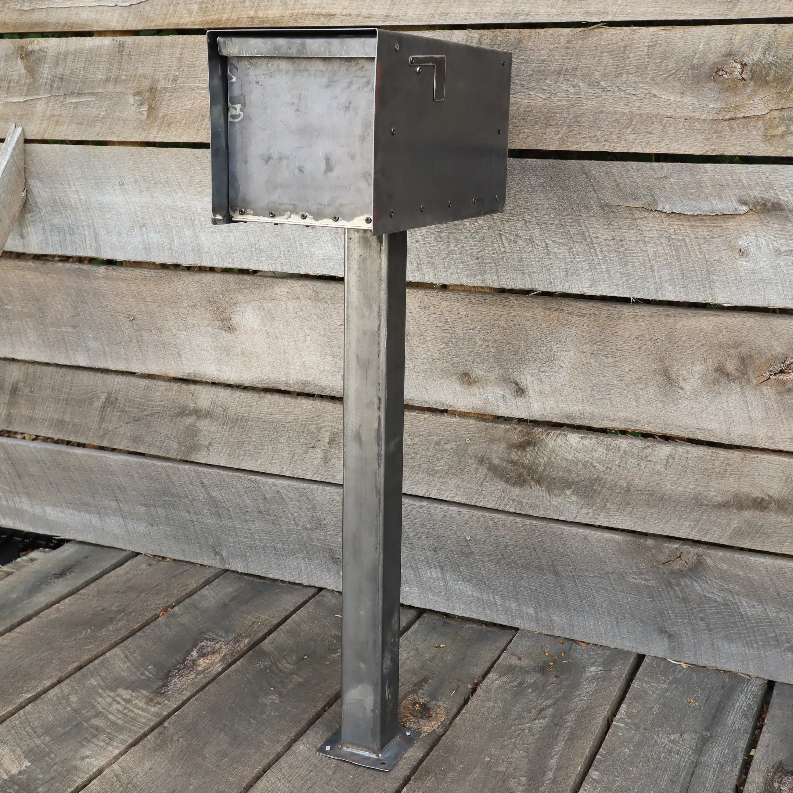 Minimalist Steel Mailbox - Metal Address Mail Box - Letter Box Post