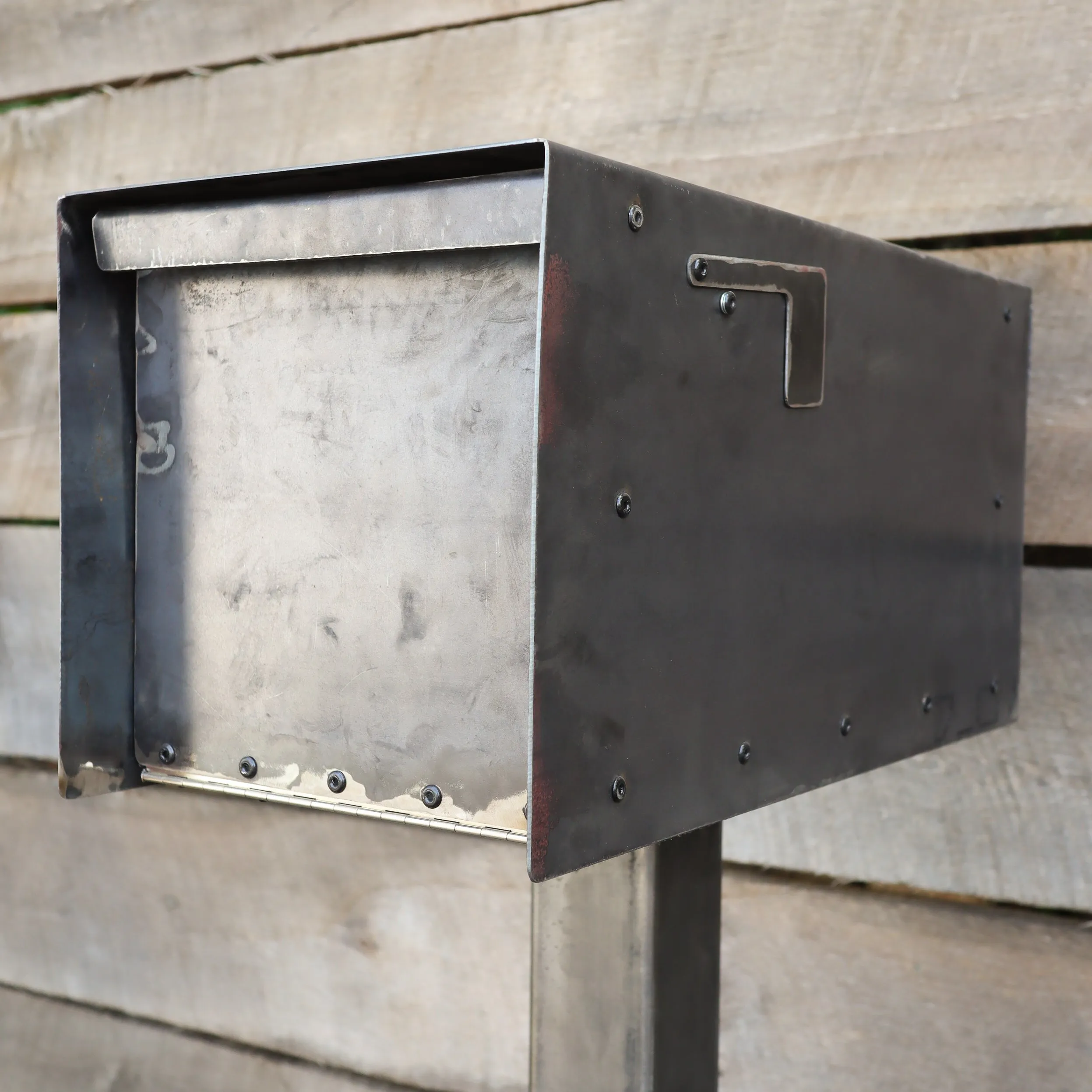 Minimalist Steel Mailbox - Metal Address Mail Box - Letter Box Post