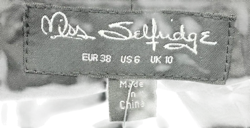 Miss Selfridge Black Faux Leather Trench Coat With Ring Belt UK 10