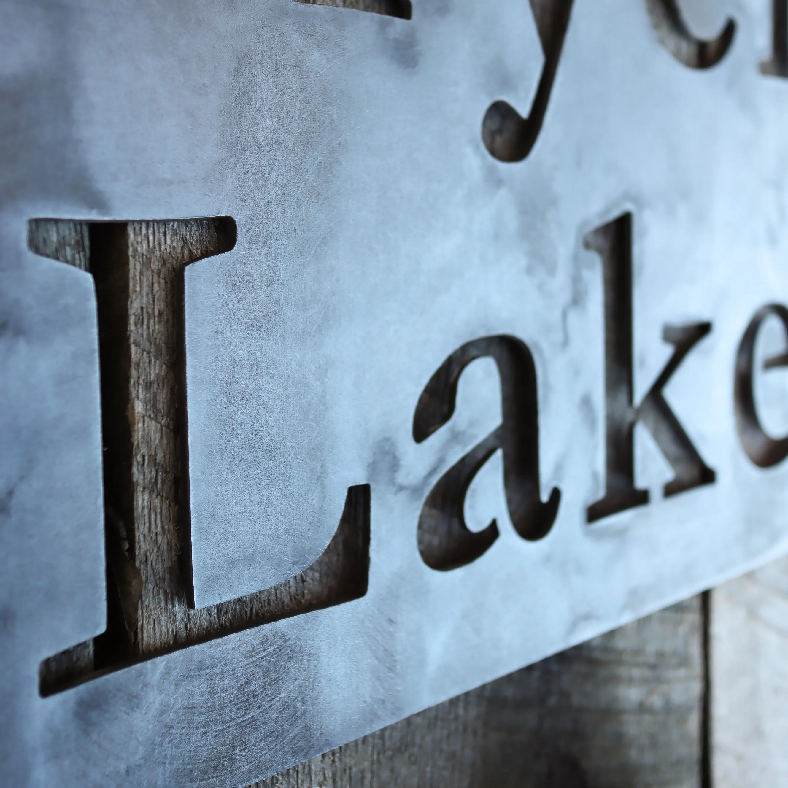 Modern Lake House Custom Metal Sign - Personalized Last Name Family Wall Art - Front Porch Signs - Garage Signs