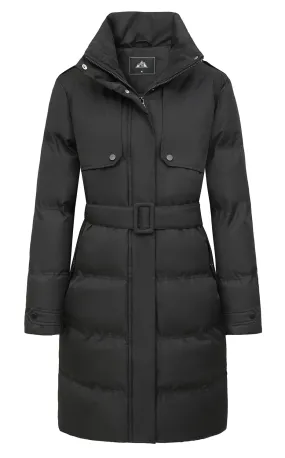 MOERDENG Women's Waterproof Long Winter Puffer Jacket